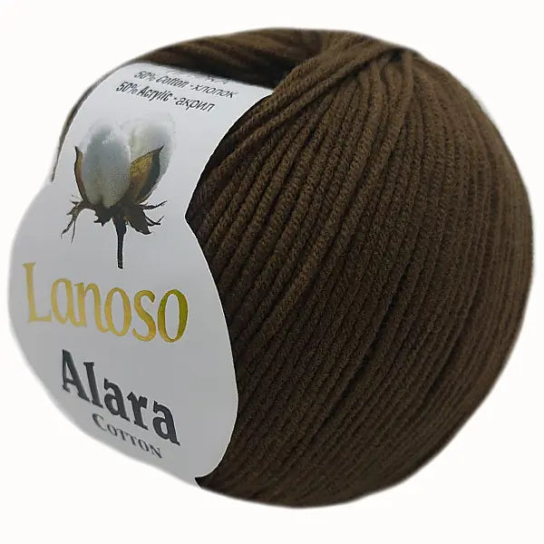 Lanoso Alara Cotton - Yumuşak Simli Pullu El Örgü İpi - %50 Pamuk %50 Akrilik 120mt 50gr