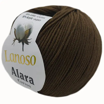 Lanoso Alara Cotton - Yumuşak Simli Pullu El Örgü İpi - %50 Pamuk %50 Akrilik 120mt 50gr