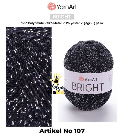 YarnArt Bright - Parlak Metalik ve İnce Örgü İpi%80 Poliamit – %20 Metalik Polyester 90gr 340metre