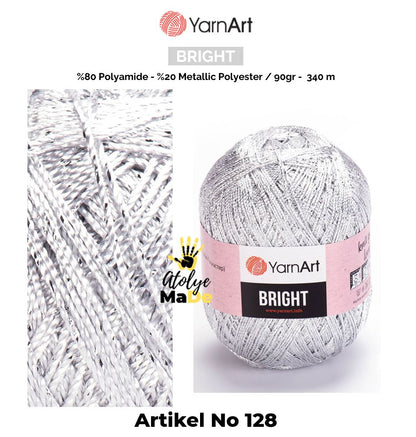 YarnArt Bright - Parlak Metalik ve İnce Örgü İpi%80 Poliamit – %20 Metalik Polyester 90gr 340metre