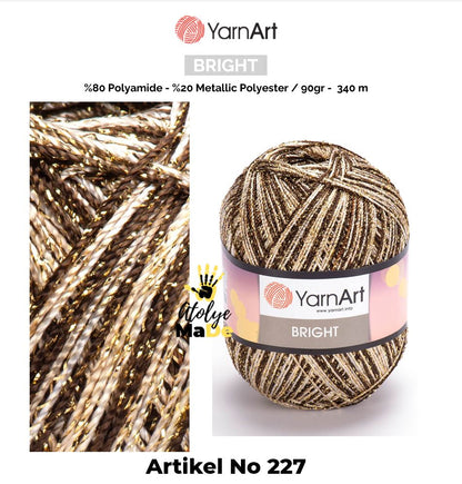 YarnArt Bright - Parlak Metalik ve İnce Örgü İpi%80 Poliamit – %20 Metalik Polyester 90gr 340metre