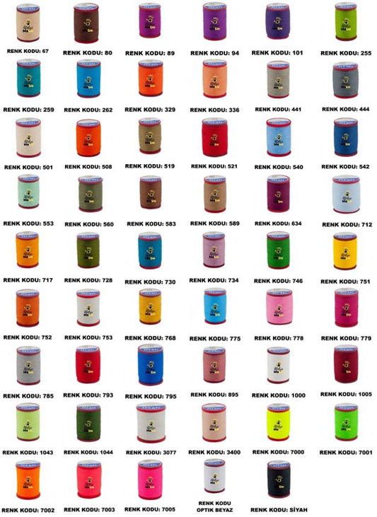 OYALI 4 Kat Suni İpek İplik (50den fala renk ile)