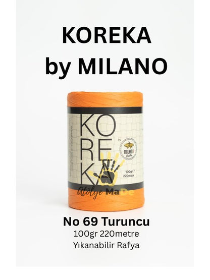 Koreka by Milano Rafya - 100gr Tek Bobin Rafya İp ile çantalarınıza ışıltı katın