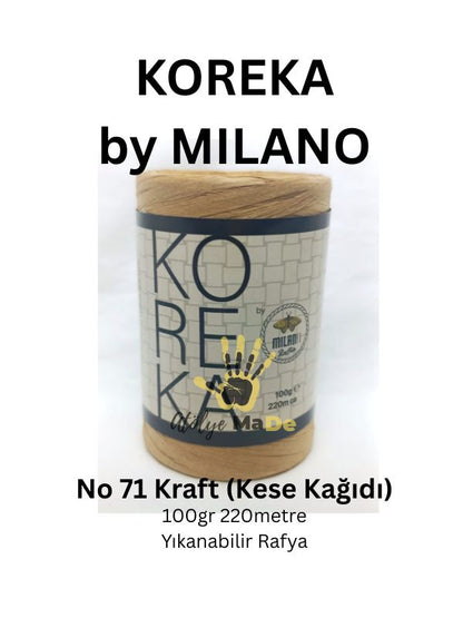 Koreka by Milano Rafya - 100gr Tek Bobin Rafya İp ile çantalarınıza ışıltı katın
