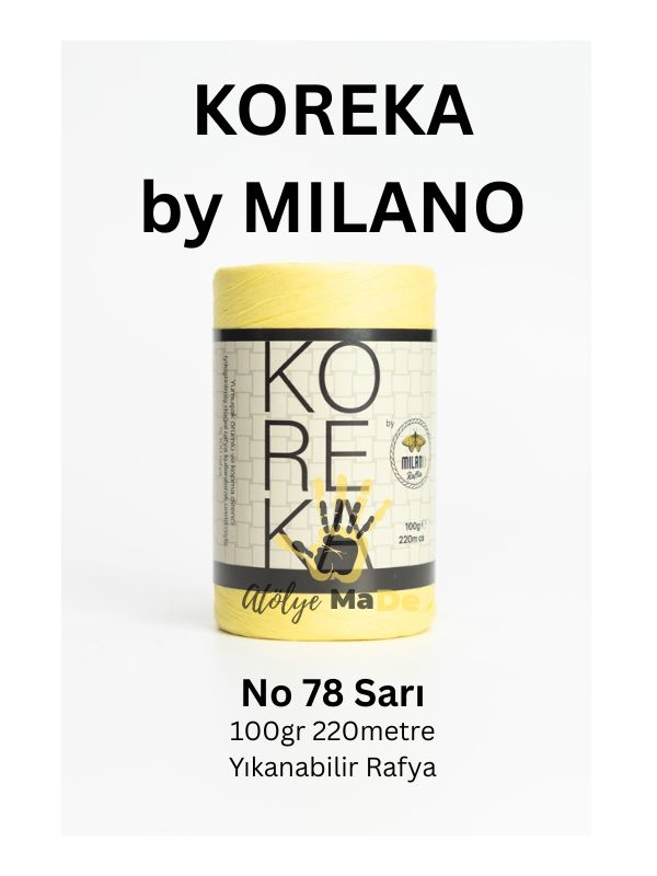 Koreka by Milano Rafya - 100gr Tek Bobin Rafya İp ile çantalarınıza ışıltı katın