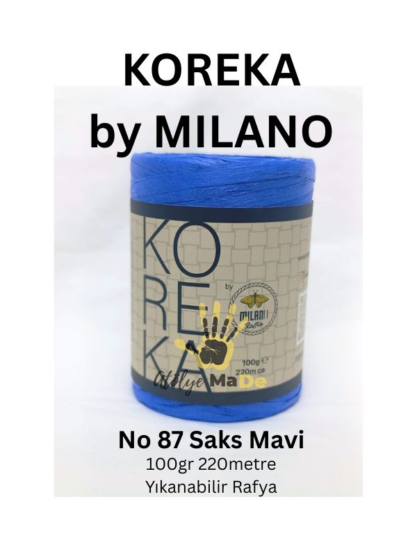 Koreka by Milano Rafya - 100gr Tek Bobin Rafya İp ile çantalarınıza ışıltı katın