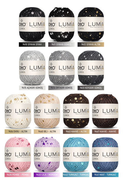 Otto Lumia Çift Boy Pullu 50gr 90m - %85Pamuk %15Pul Payetli İp