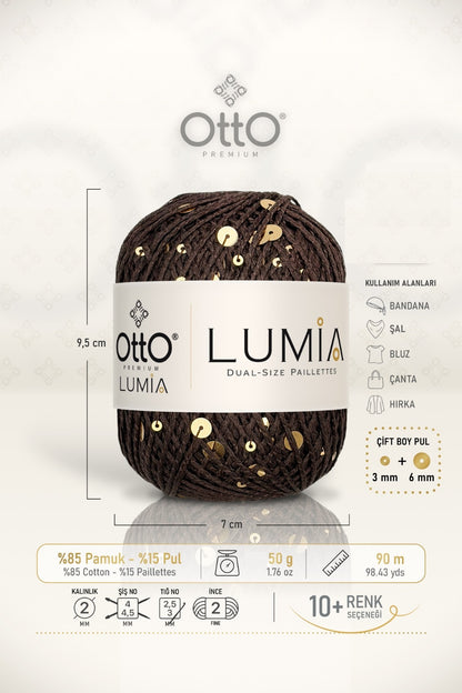 Otto Lumia Çift Boy Pullu 50gr 90m - %85Pamuk %15Pul Payetli İp